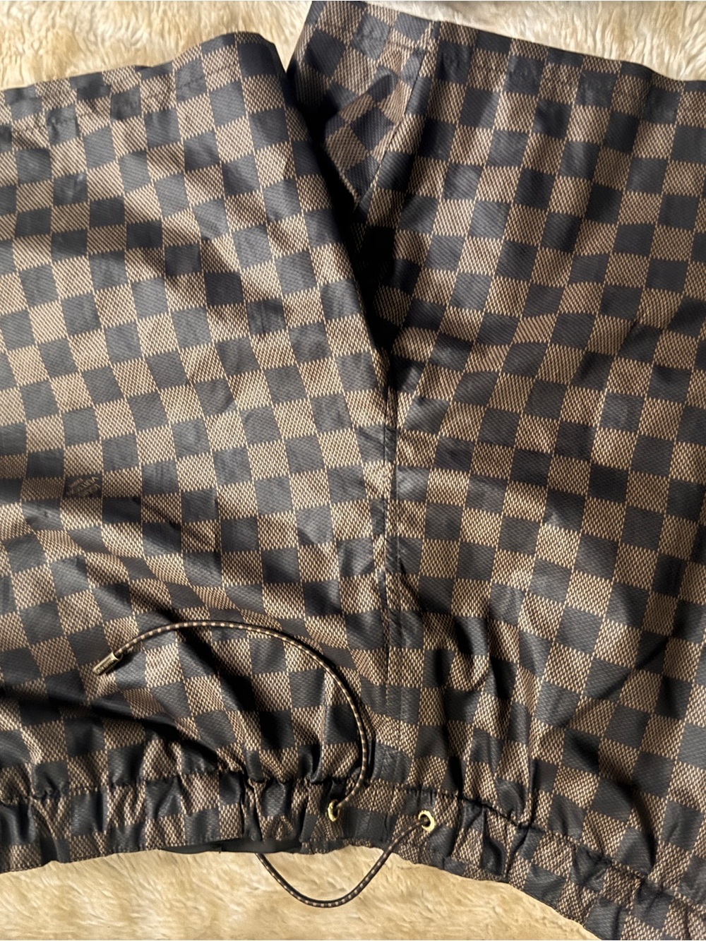 Louis Vuitton Brown Checkered Drawstring Pouch